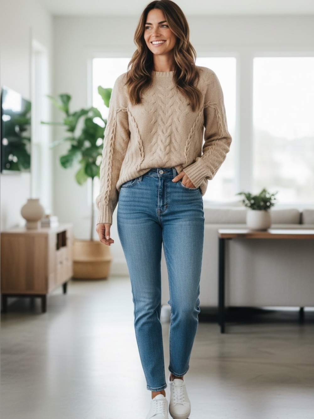J. Jill Pure Jill Hand Braided Sweater